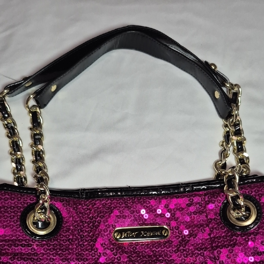 Cartera De Brillo Muy Bonita Tiene Las Agarraderas Rajadas - Picture 4 of 16